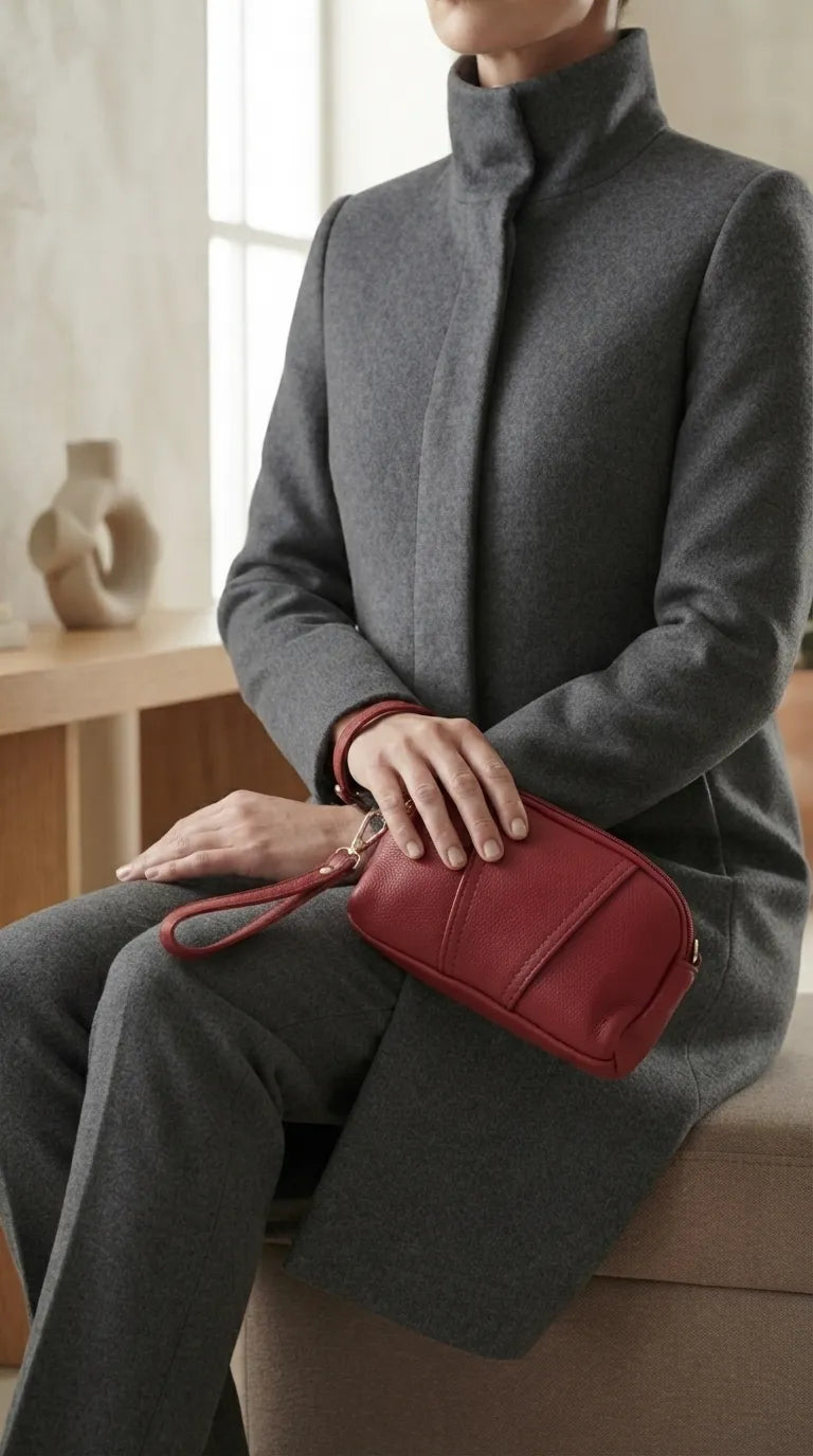 Maroon Casual Pouch For Women P97814