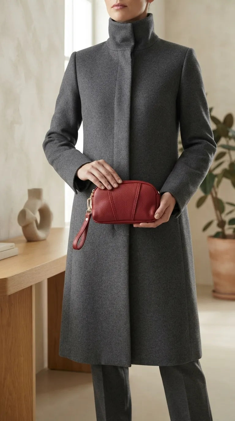 Maroon Casual Pouch For Women P97814