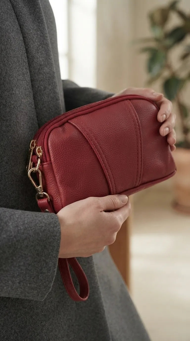 Maroon Casual Pouch For Women P97814