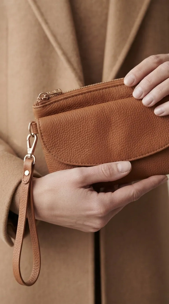 Brown Casual Pouch For Women P97815