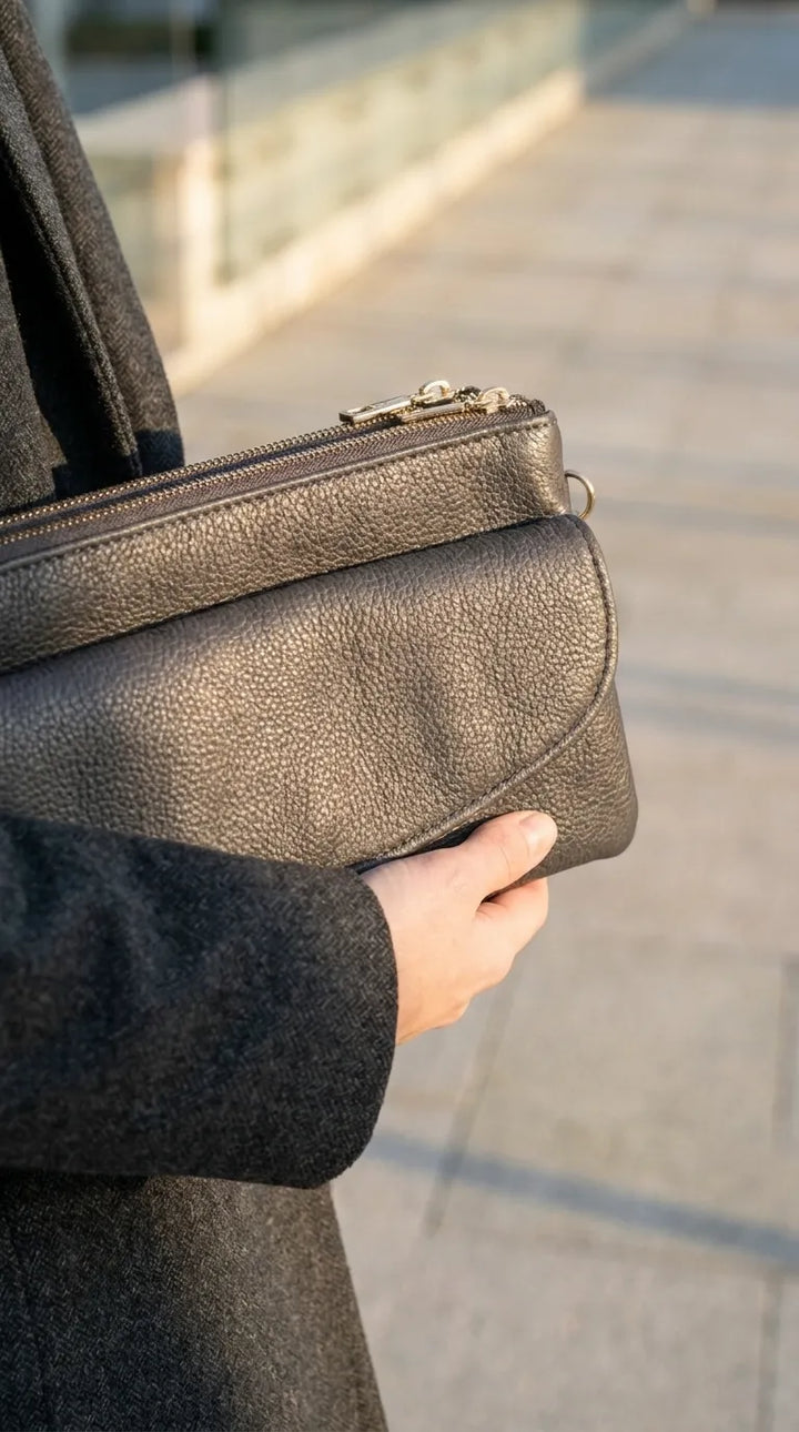 Grey Casual Pouch For Women P97815