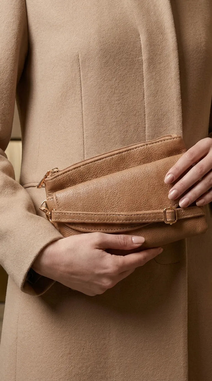 Khaki Casual Pouch For Women P97815