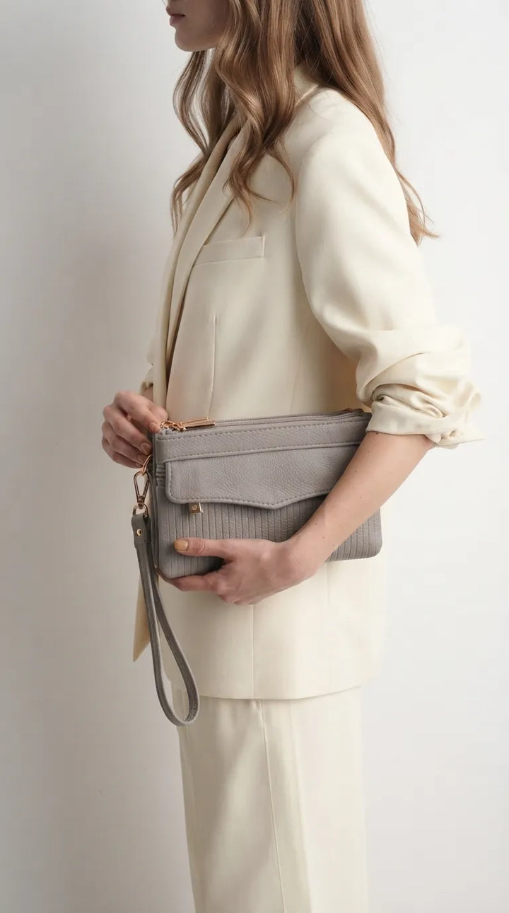 Grey Casual Pouch For Women P97816