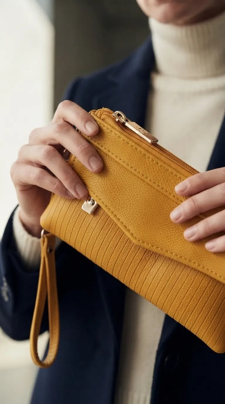 Yellow Casual Pouch For Women P97816