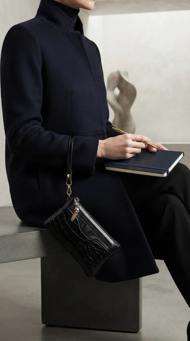 Black Casual Pouch For Women P97817