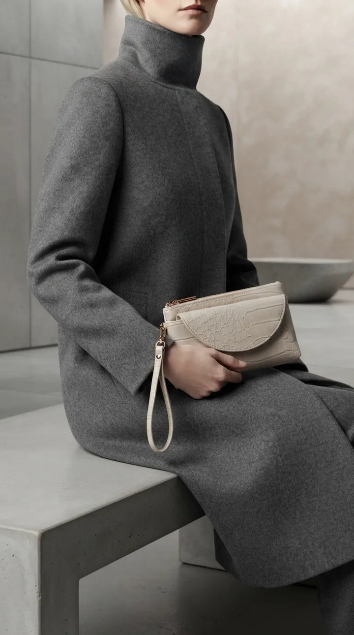 Beige Casual Pouch For Women P97818
