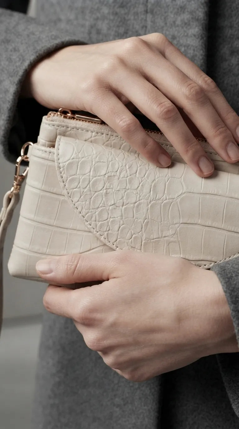 Beige Casual Pouch For Women P97818