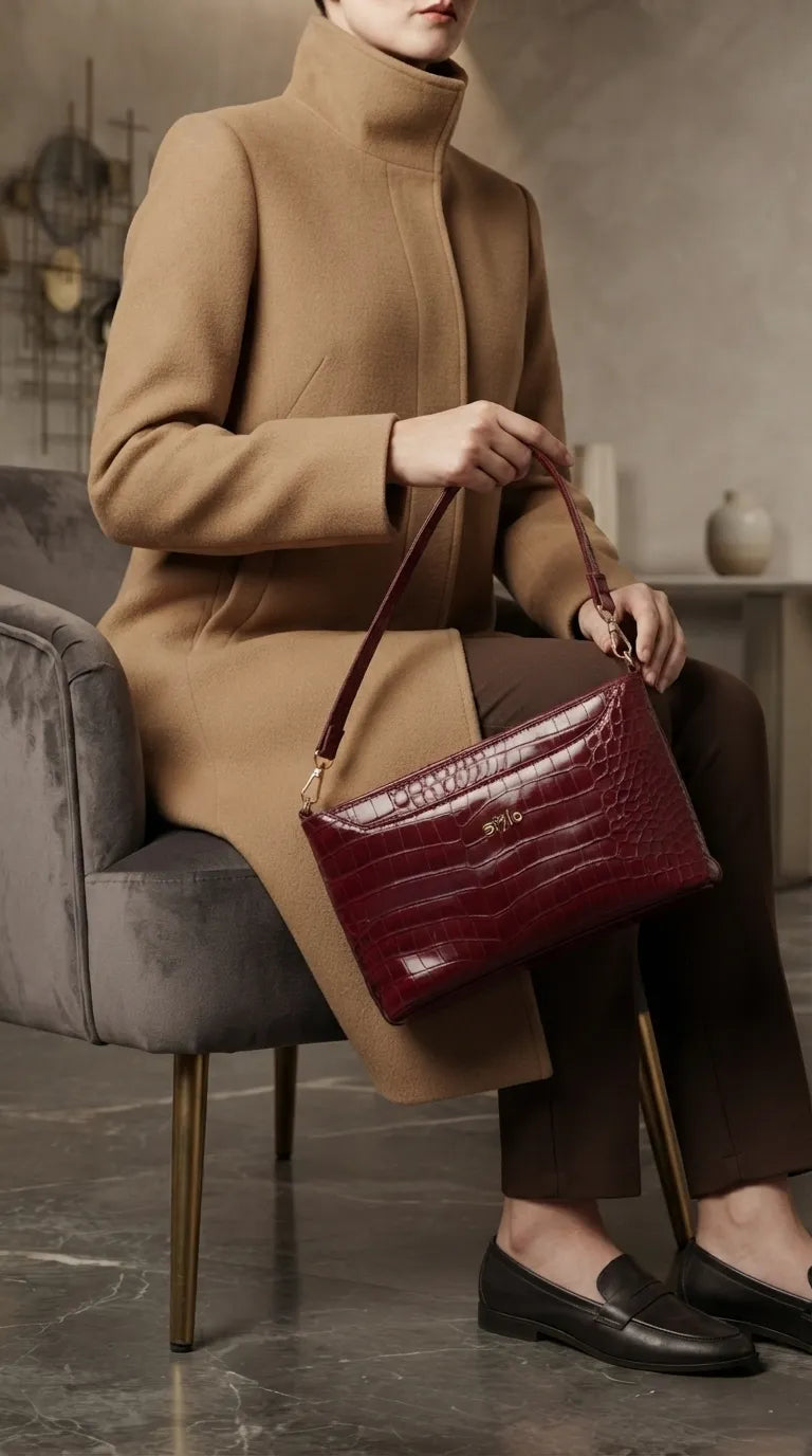 Maroon Formal Clutch For Women P97819