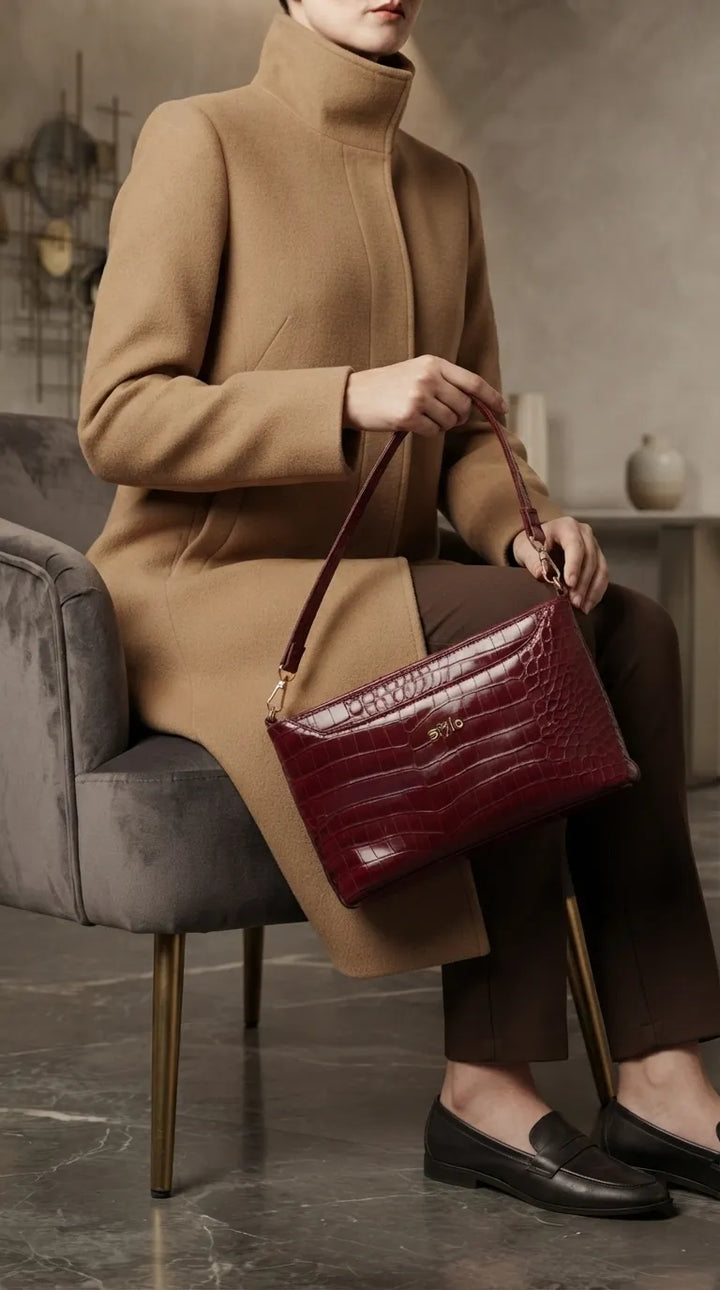 Maroon Formal Clutch For Women P97819