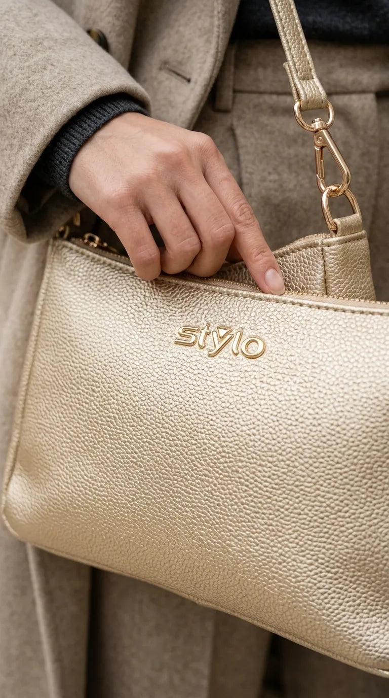 Golden Formal Clutch For Women P97820