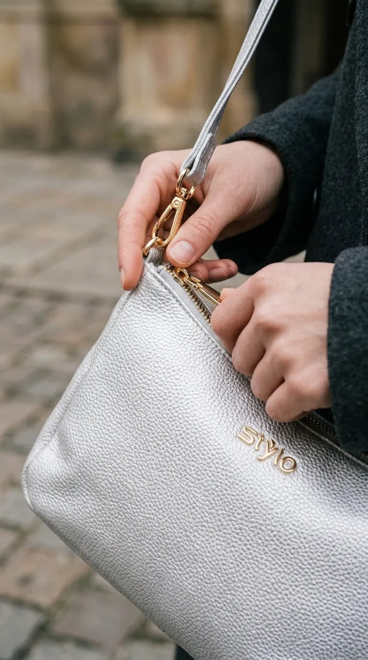 Silver Formal Clutch For Women P97820