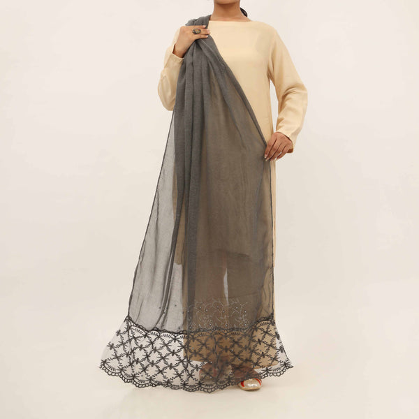 Black Embroidered Stole PD5246