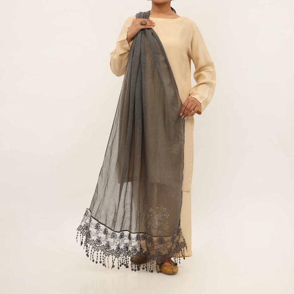 Black Embroidered Stole PD5256
