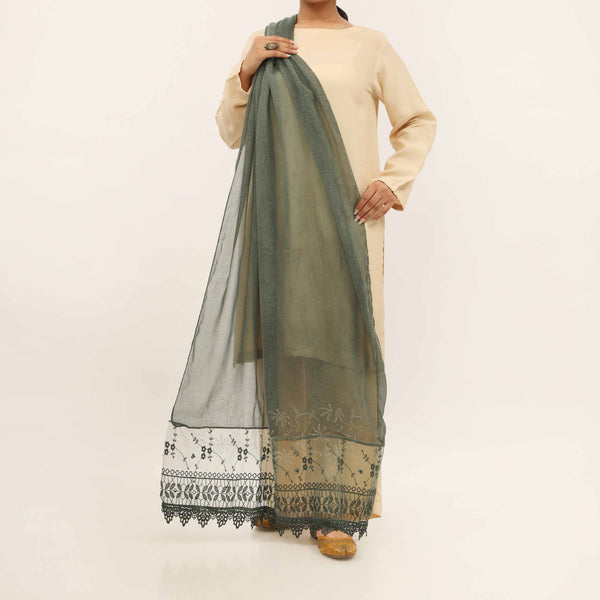 Green Embroidered Stole PD5260