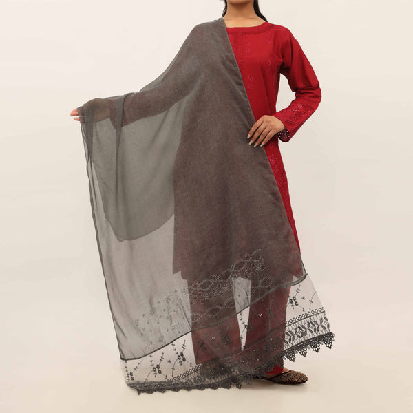 Black Embroidered Stole PD5262