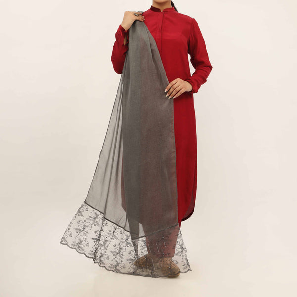 Black Embroidered Stole PD5266