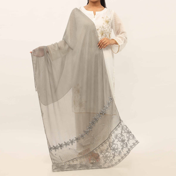 Grey Embroidered Stole PD5267