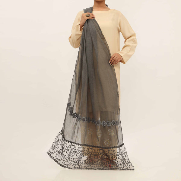 Black Embroidered Stole PD5277