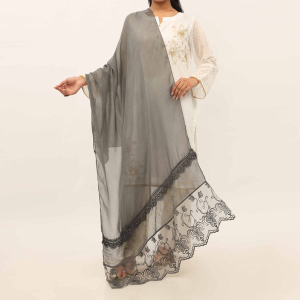 Black Embroidered Stole PD5285