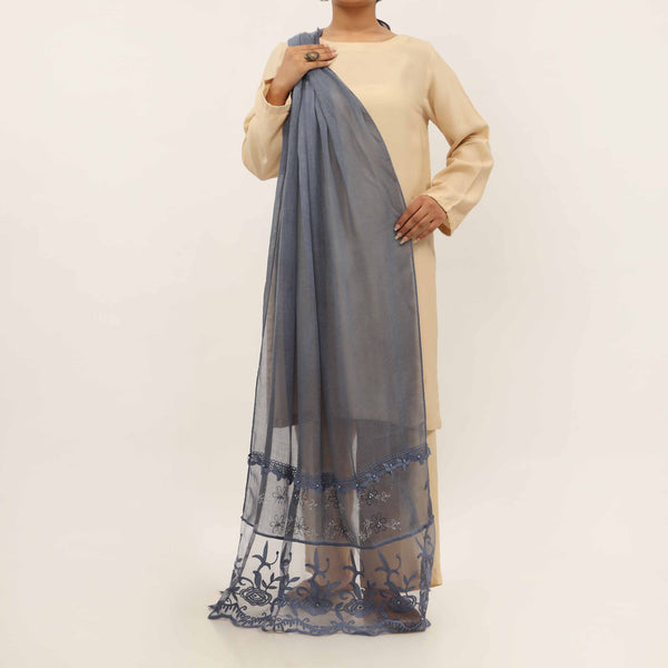 Blue Embroidered Stole PD5292