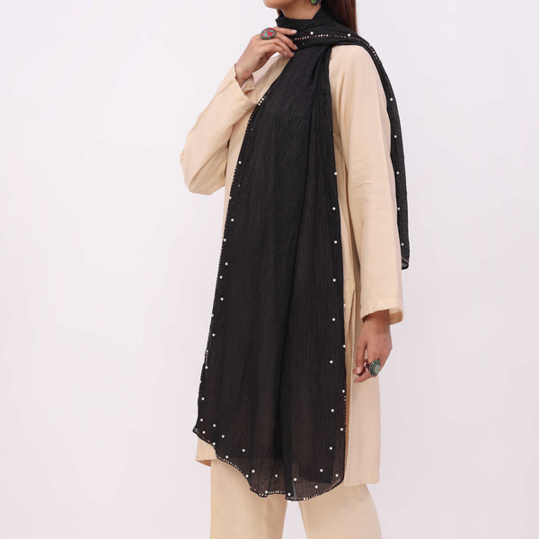 Black Embroidered Stole PD5295