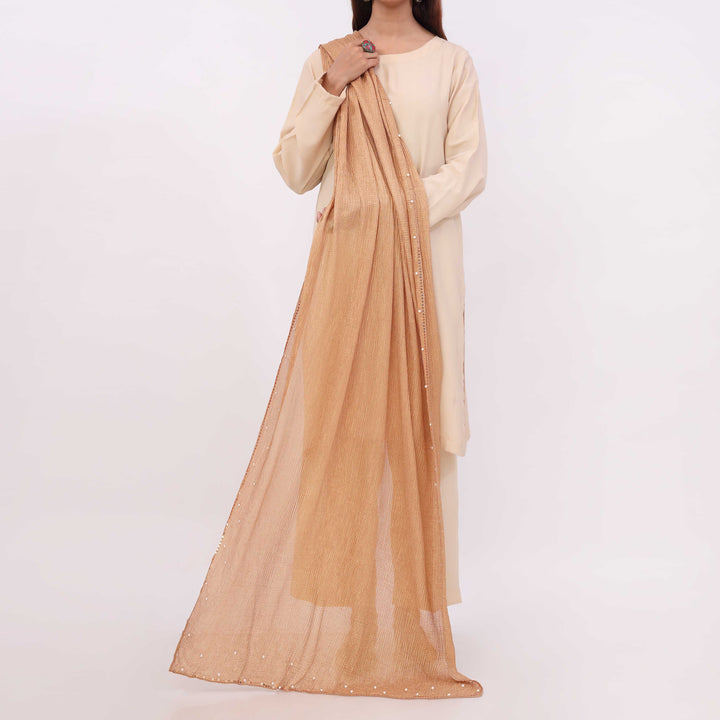 Brown Embroidered Stole PD5296