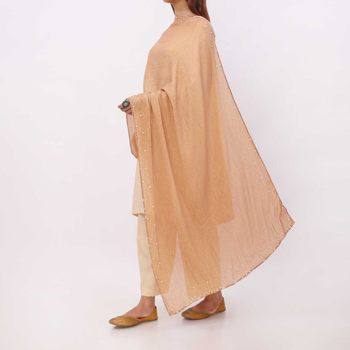 Brown Embroidered Stole PD5296