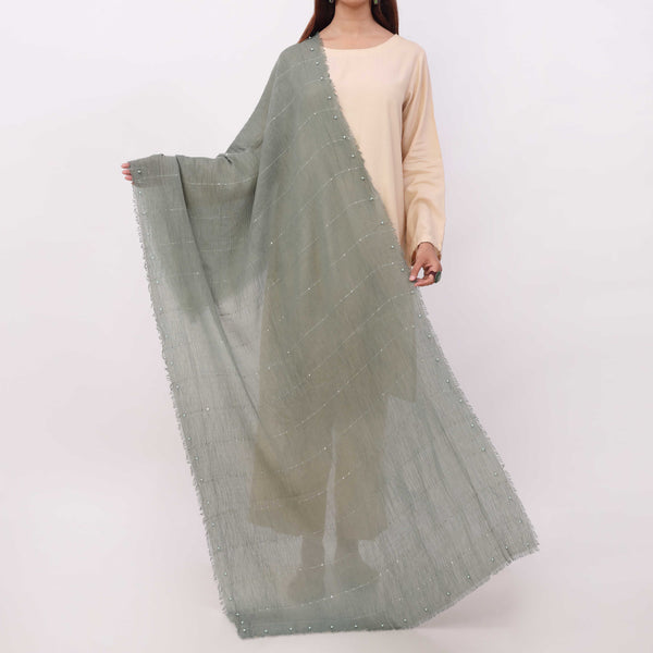 Green Embroidered Stole PD5302
