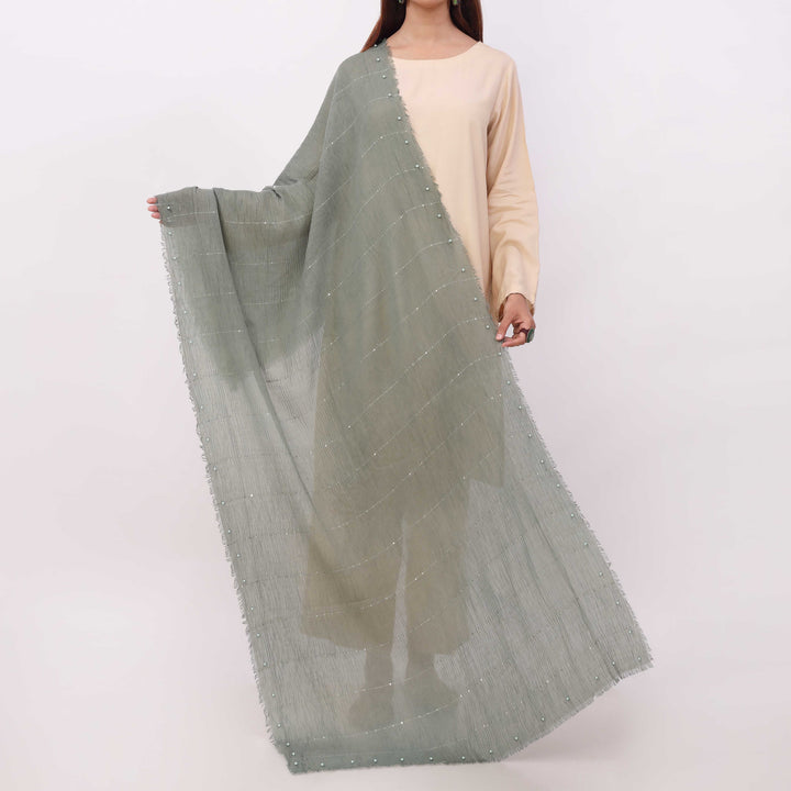 Green Embroidered Stole PD5302