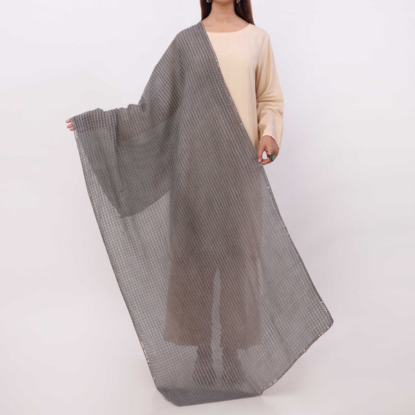 Black Embroidered Stole PD5311