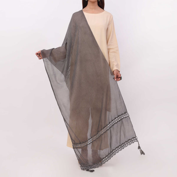 Black Embroidered Stole PD5317