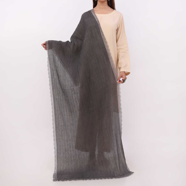 Black Embroidered Stole PD5322