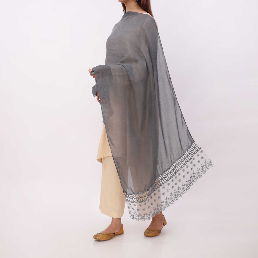 Navy Embroidered Stole PD5336