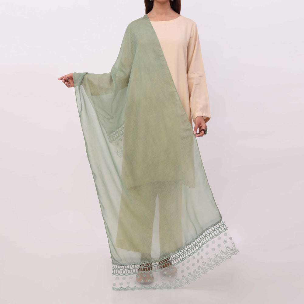 Green Embroidered Stole PD5337