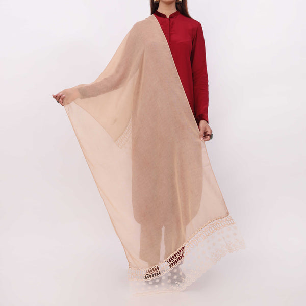 Peach Embroidered Stole PD5338