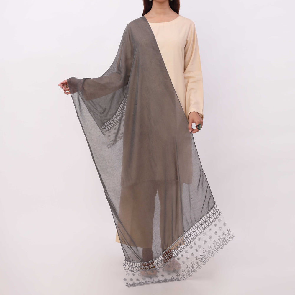 Black Embroidered Stole PD5340