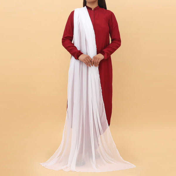 White Dyed Chiffon Dupatta PD5367