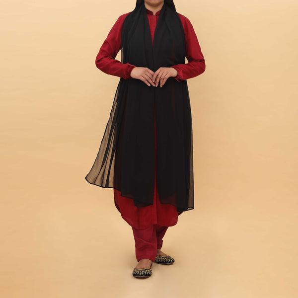 Black Dyed Chiffon Dupatta PD5368