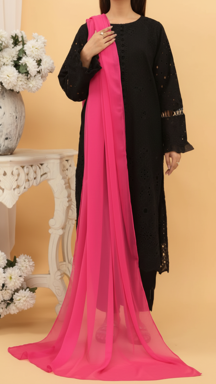 Skpink Plain Chiffon Dupatta PD5369
