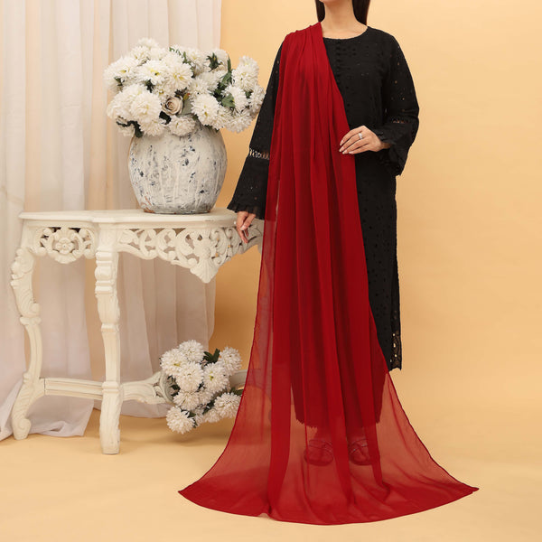 Maroon Plain Chiffon Dupatta PD5371