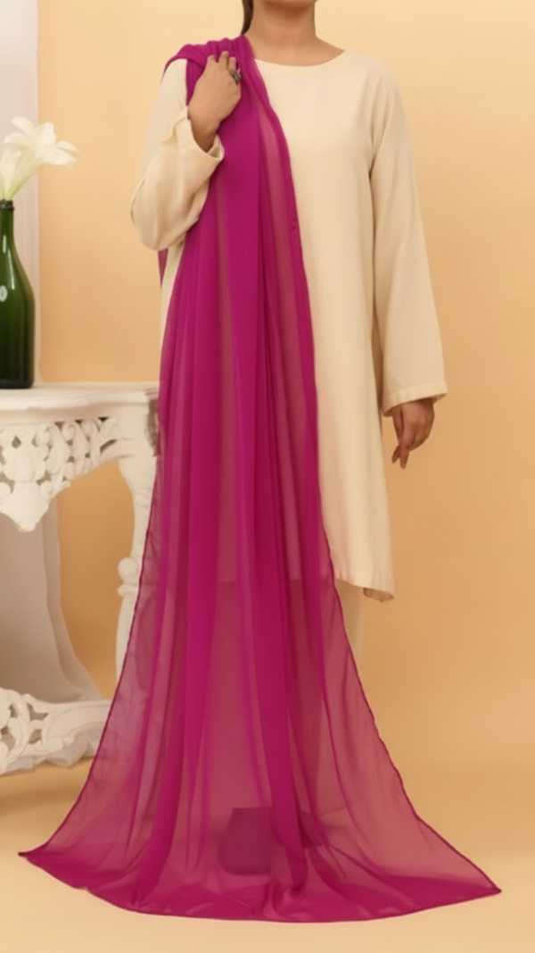 Purple Plain Chiffon Dupatta PD5380