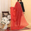 Red Screen Printed Chiffon Dupatta PD5394