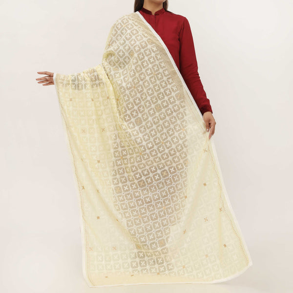 Yellow Embroidered Dupatta PD5426