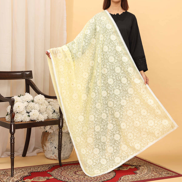 Yellow Embroidered Dupatta PD5457