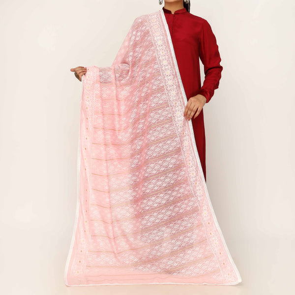 Pink Embroidered Dupatta PD5469