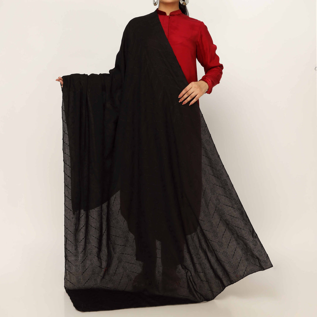 Black Embroidered Dupatta PD5470