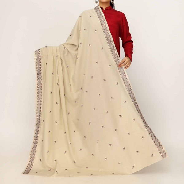 Green Embroidered Cotton Dupatta PD5477