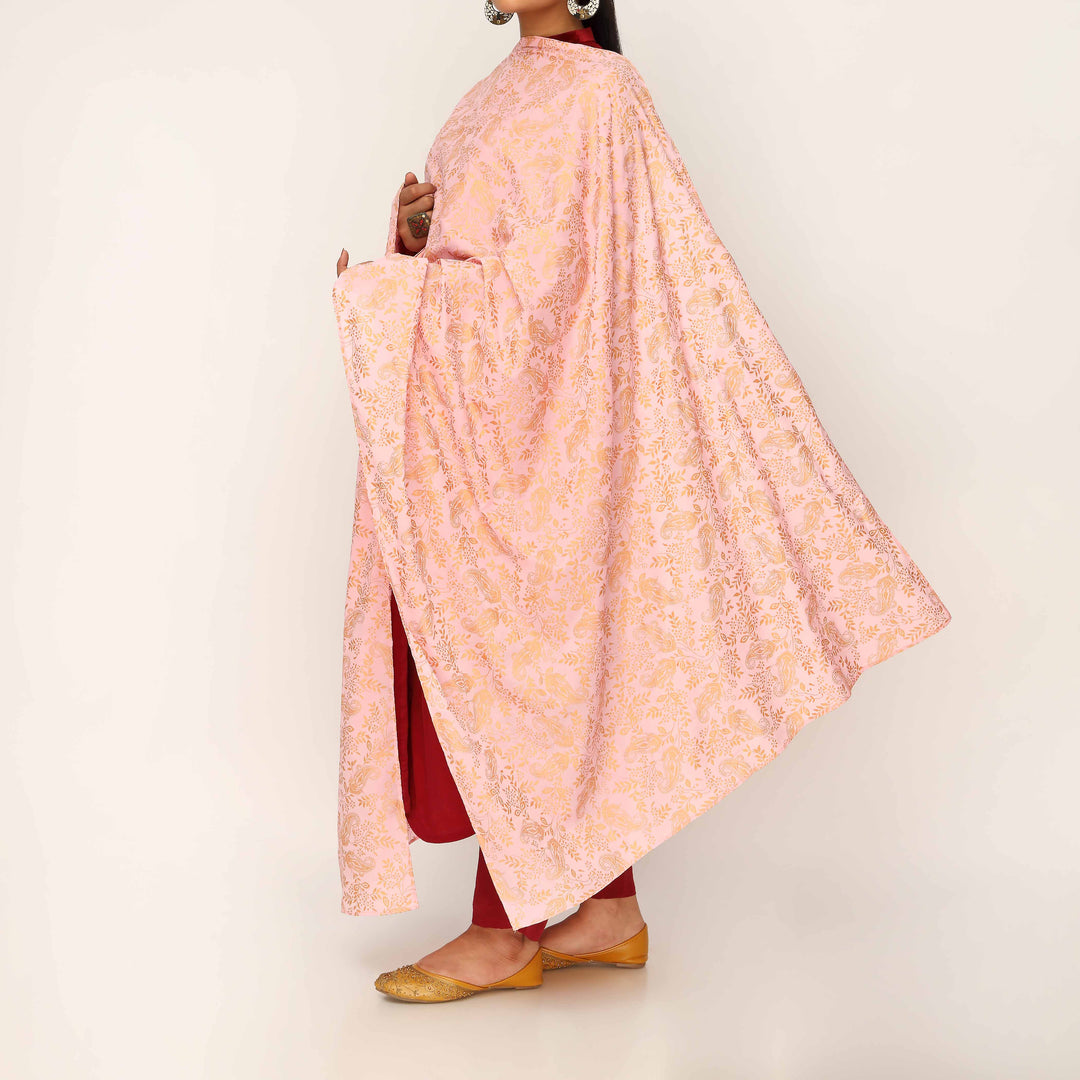 Pink Plain Chiffon Dupatta PD5500