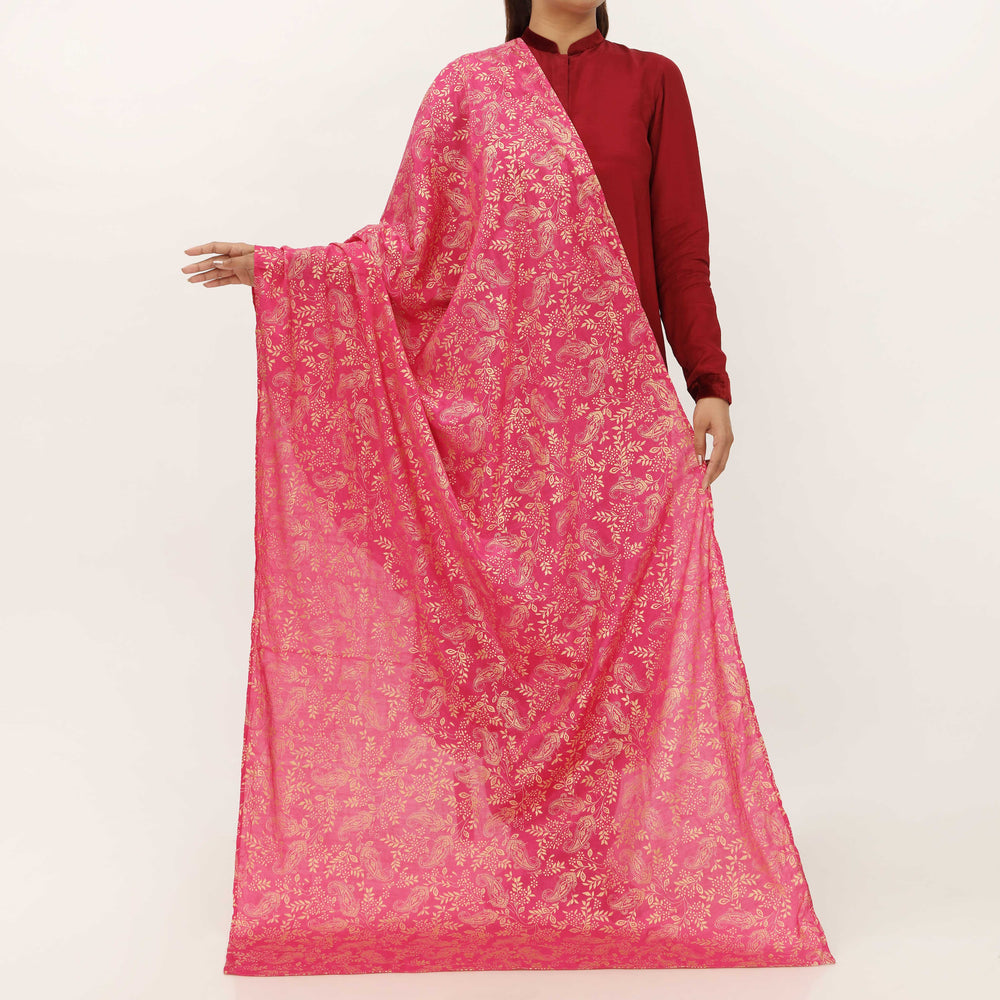 Pink Cotton Silk Duppata PD5509