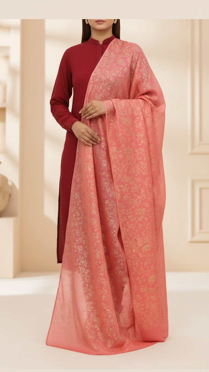 Pink Cotton Silk Dupatta PD5510